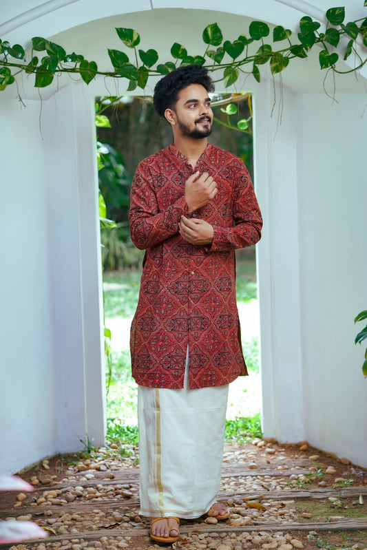 Red Long Full Sleeve Kurtha