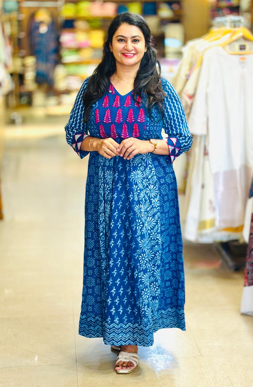 Indigo Patch Panel Anarkali