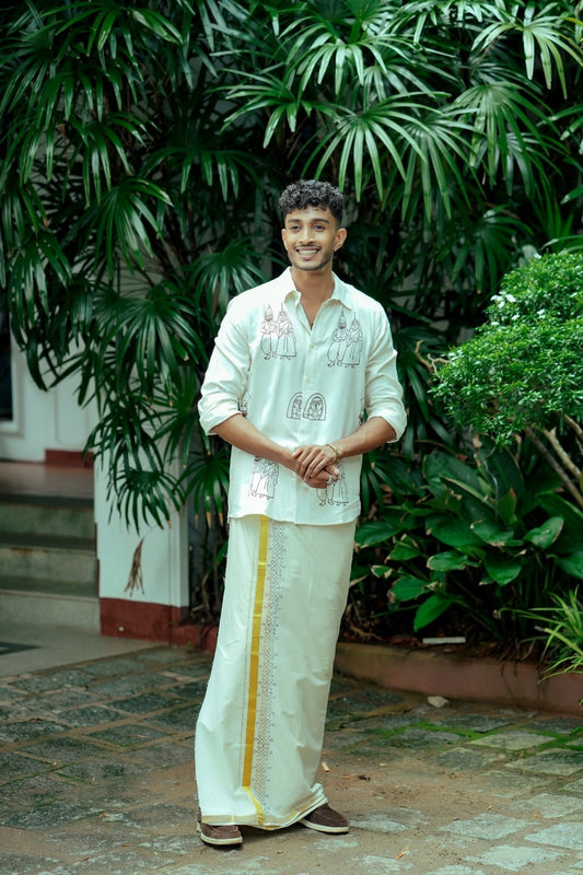 Offwhite Kathputhli Block Print Shirt