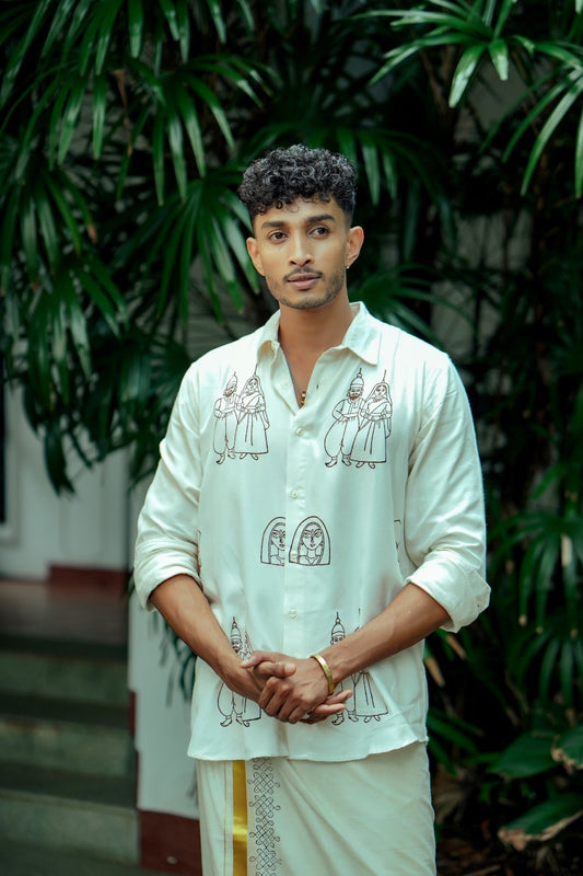 Offwhite Kathputhli Block Print Shirt