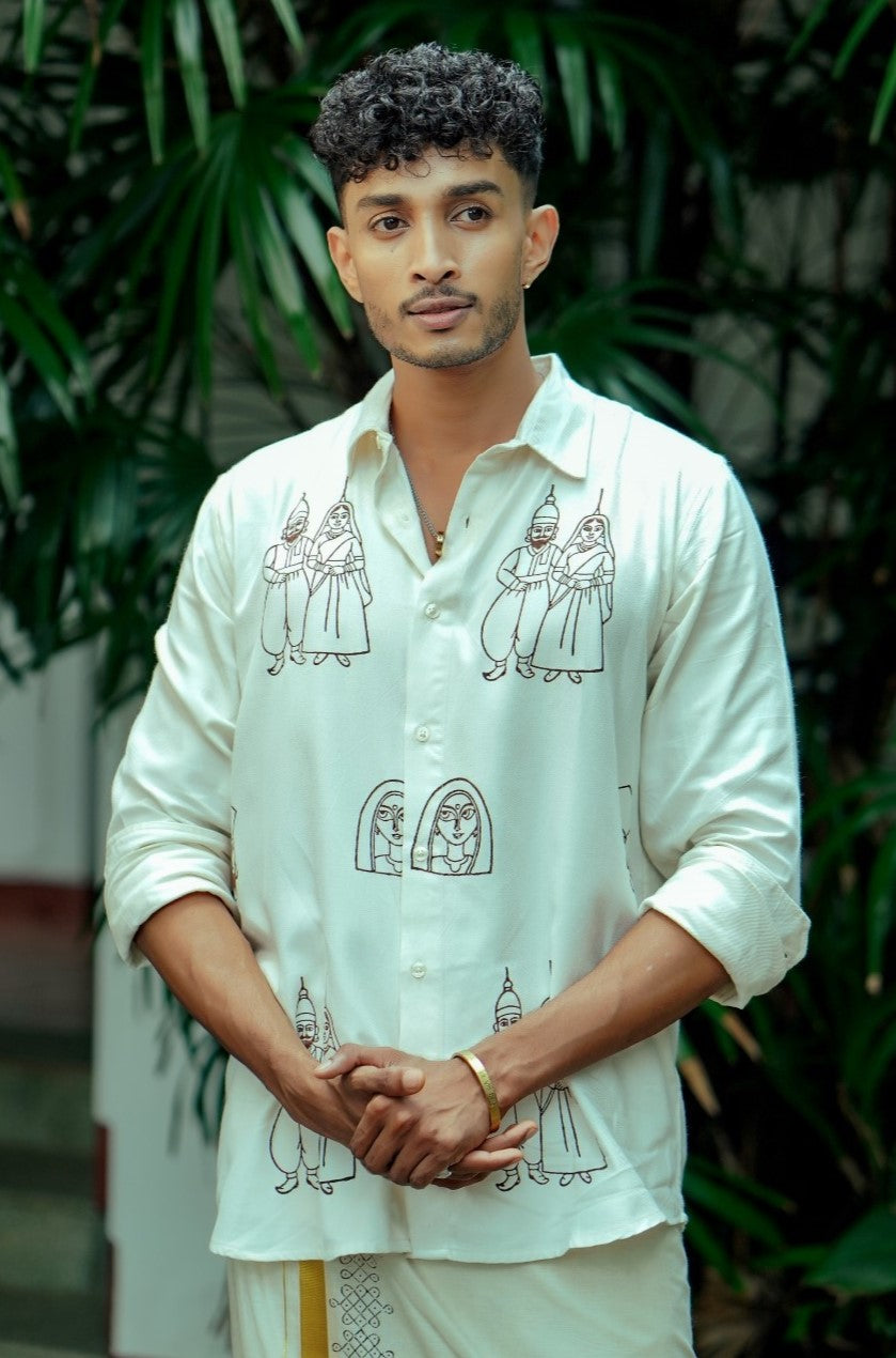 Offwhite Kathputhli Block Print Shirt