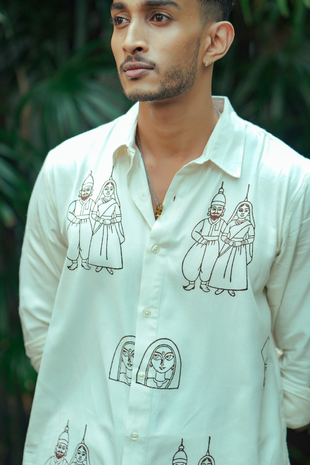 Offwhite Kathputhli Block Print Shirt