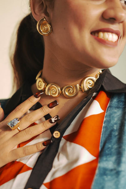 Ajrakh modal silk Button down kaftan