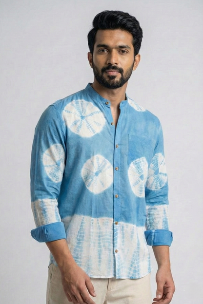 Blue & White  Dyed Shirt