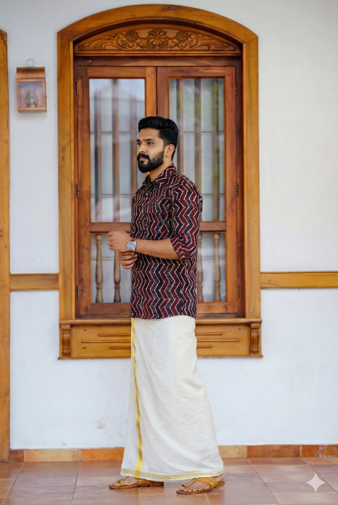 Black Base Zig Zag Print Shirt