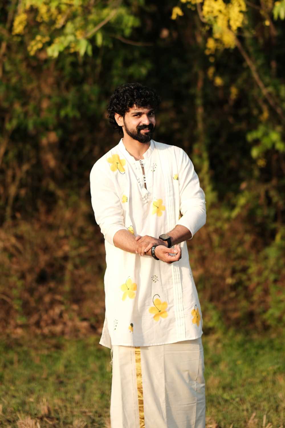Kanikkonna Handpainted Offwhite Long Kurta