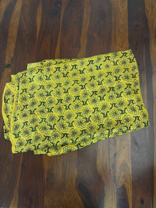 Yello Ajrakh Printed Modal Silk fabric