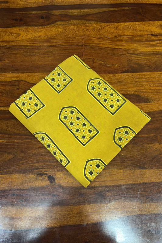 Yellow Base window print Fabric