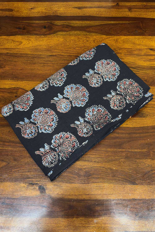 Black Base Small & Big Floral Print Fabric