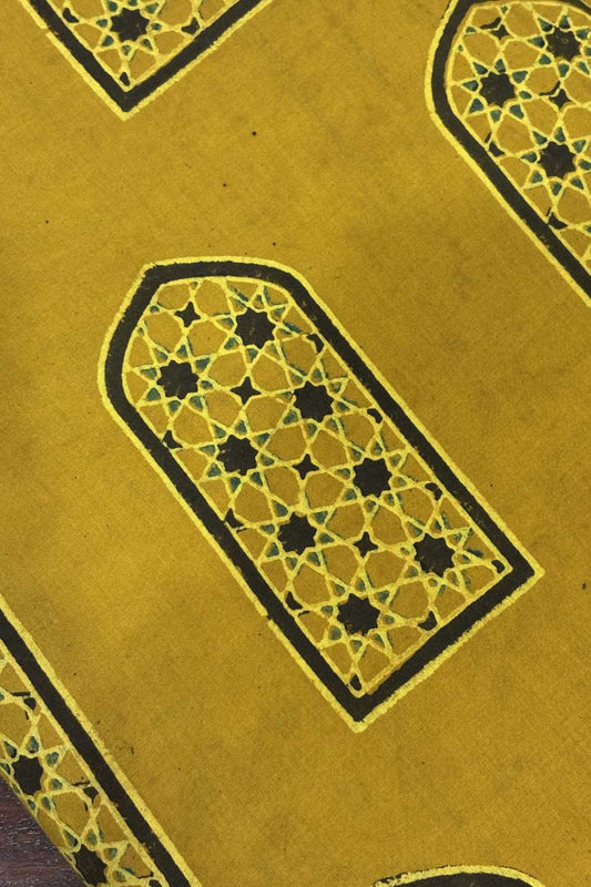 Yellow Base window print Fabric