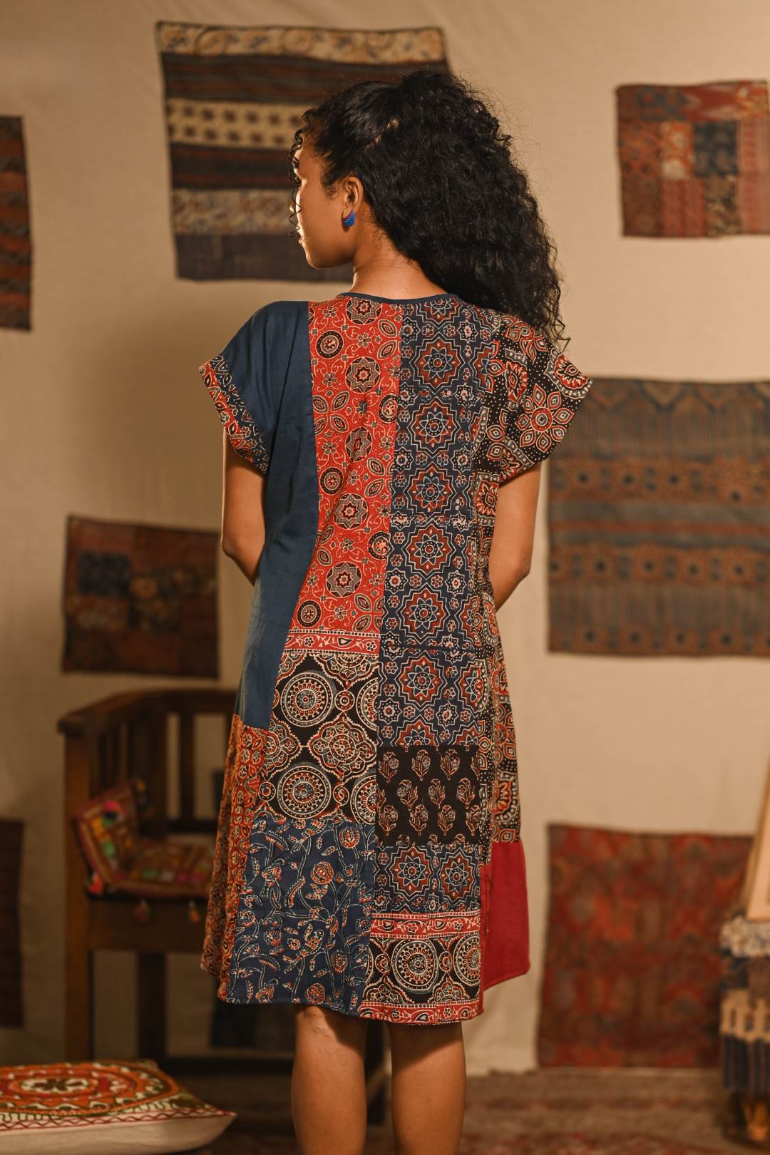 Asymmetric Short Dress Patch 2 Pocket