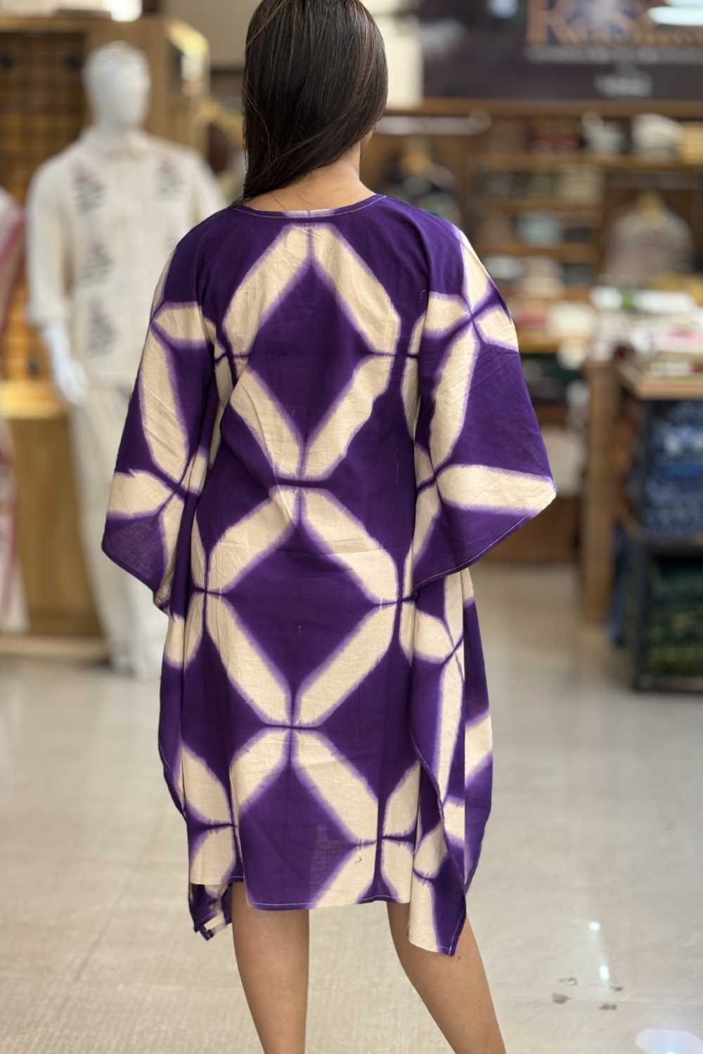 Beige & Violet Kaftan