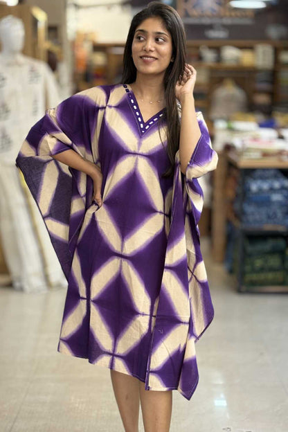Beige & Violet Kaftan