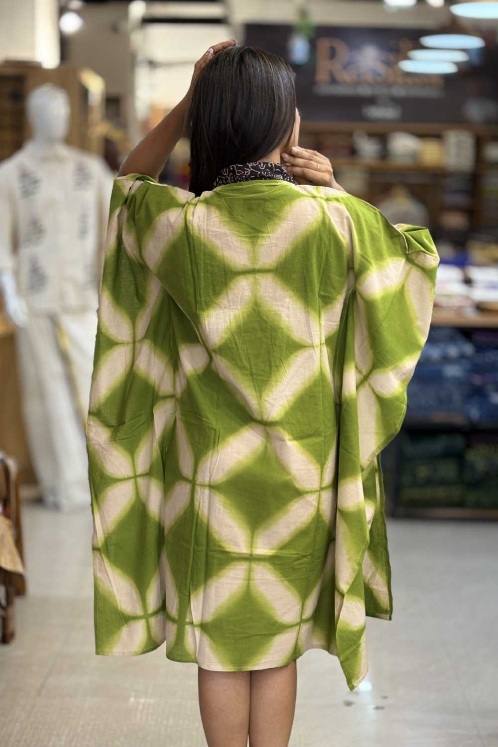 Green Diamond Pattern Kaftan
