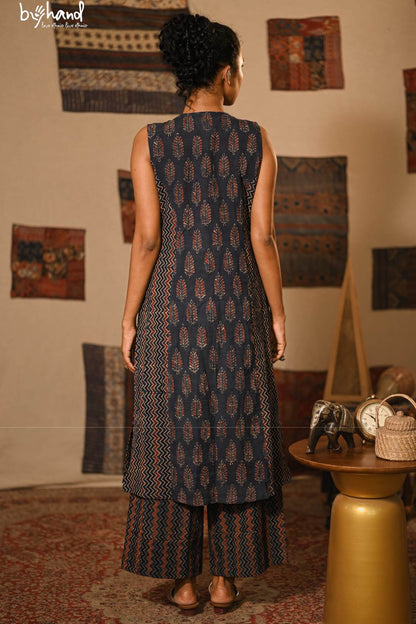 Ajrakh Red & Black Zigzag Co Ordset