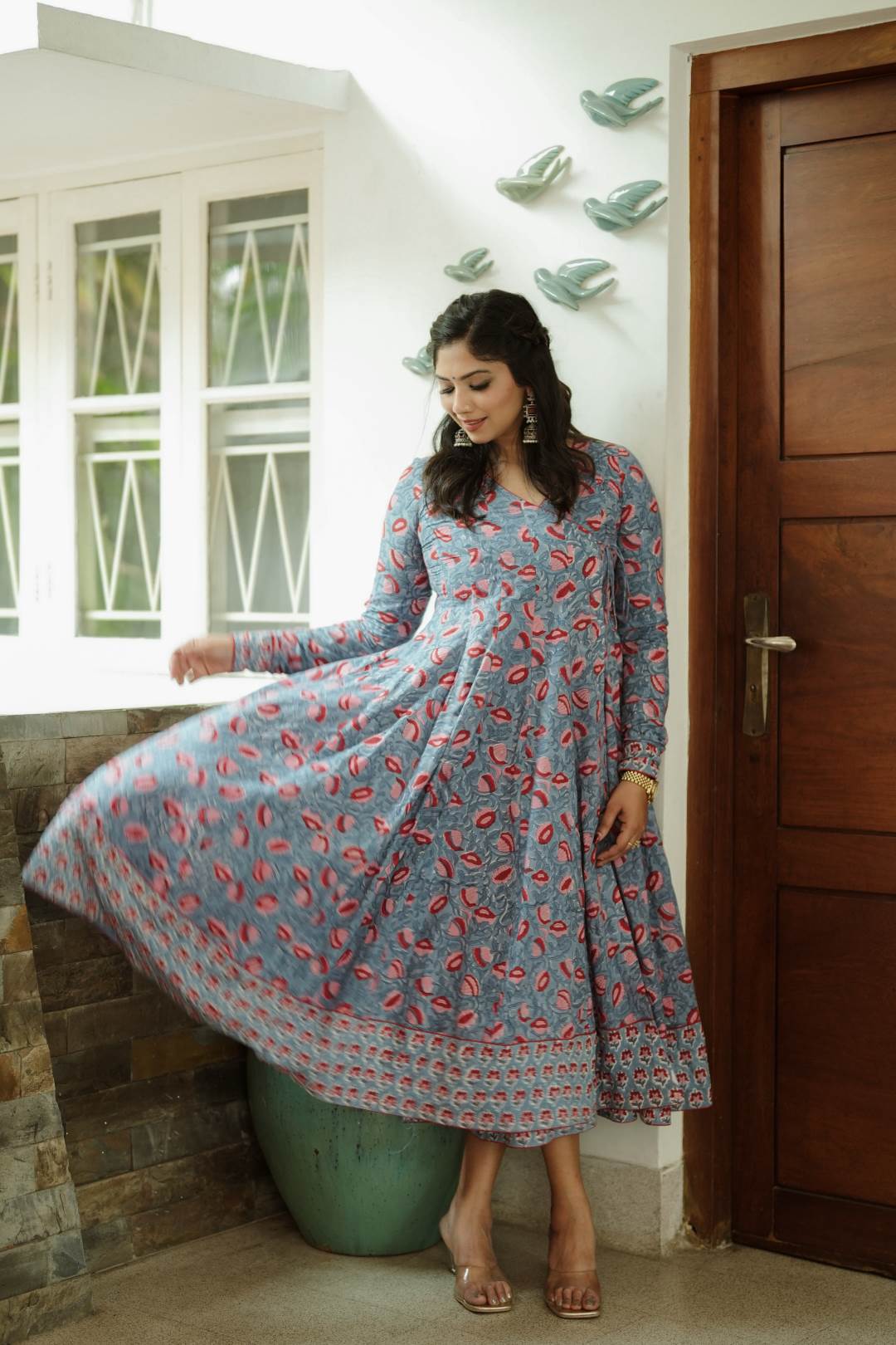 Blue Sanganeri Anarkali