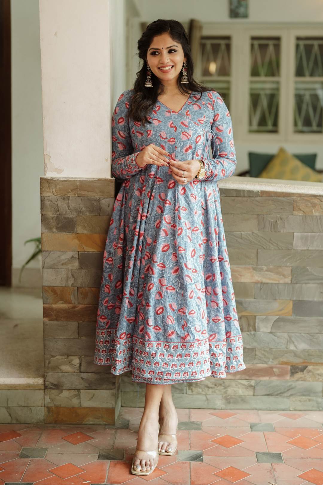 Blue Sanganeri Anarkali