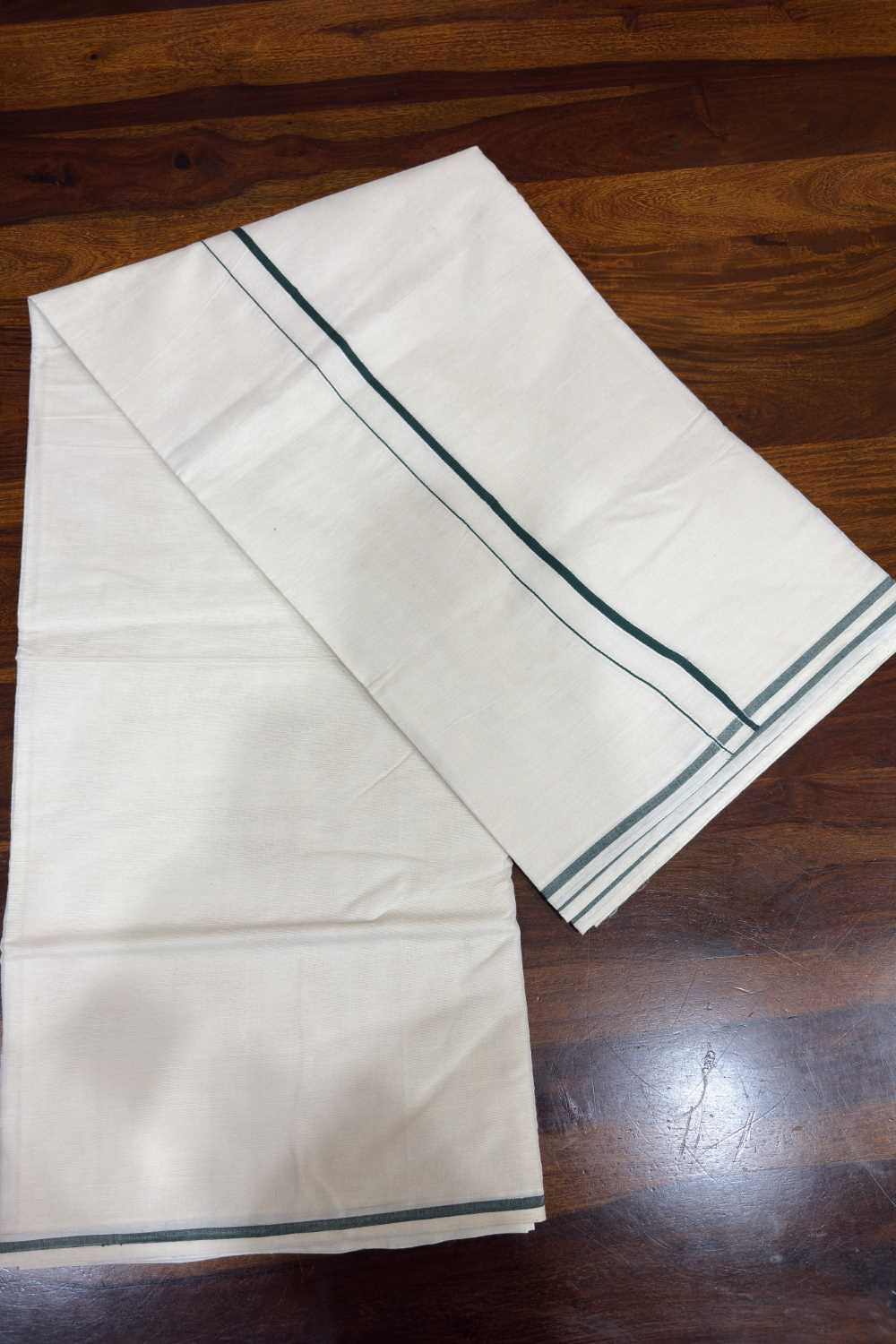 Dark Green Puliyilakara Saree&nbsp;