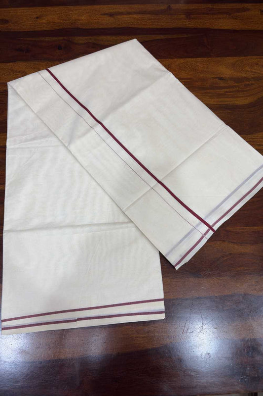 Maroon Puliyilakara Saree