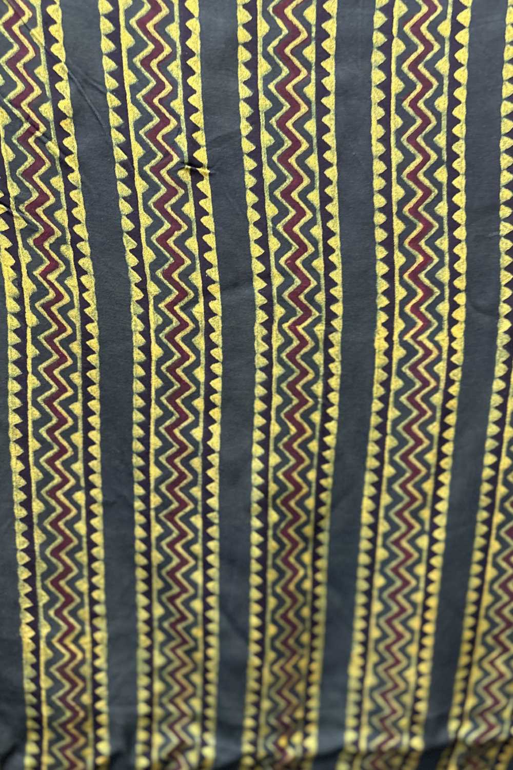 Green Border Ajrakh Printed Modal Silk fabric