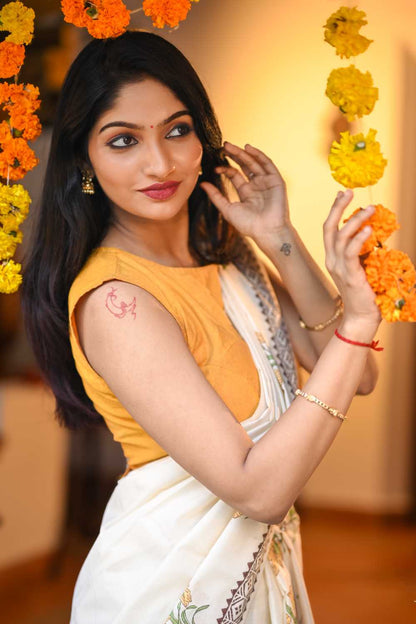 Floral Print Set Mundu