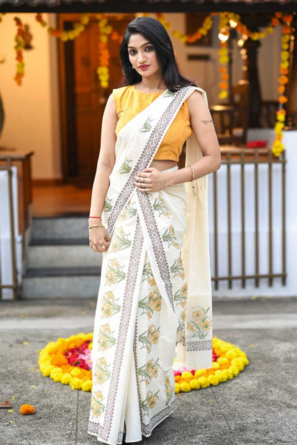 Floral Print Set Mundu