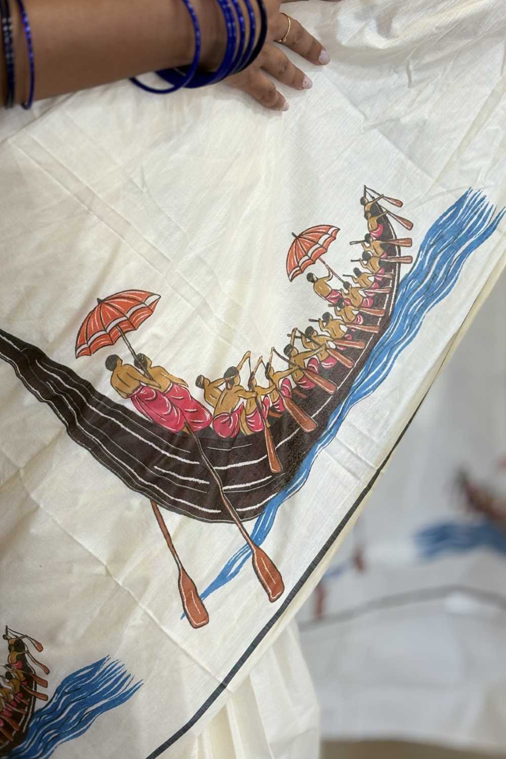 Kerala Saree with Vallamkalli Print