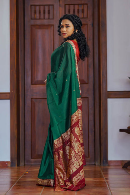Bottle Green Madurai Rich Saree