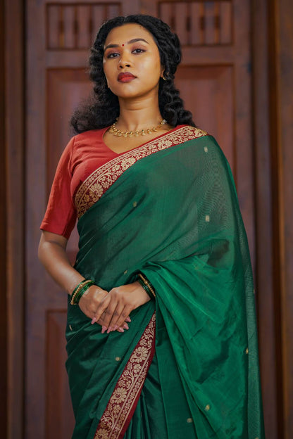 Bottle Green Madurai Rich Saree