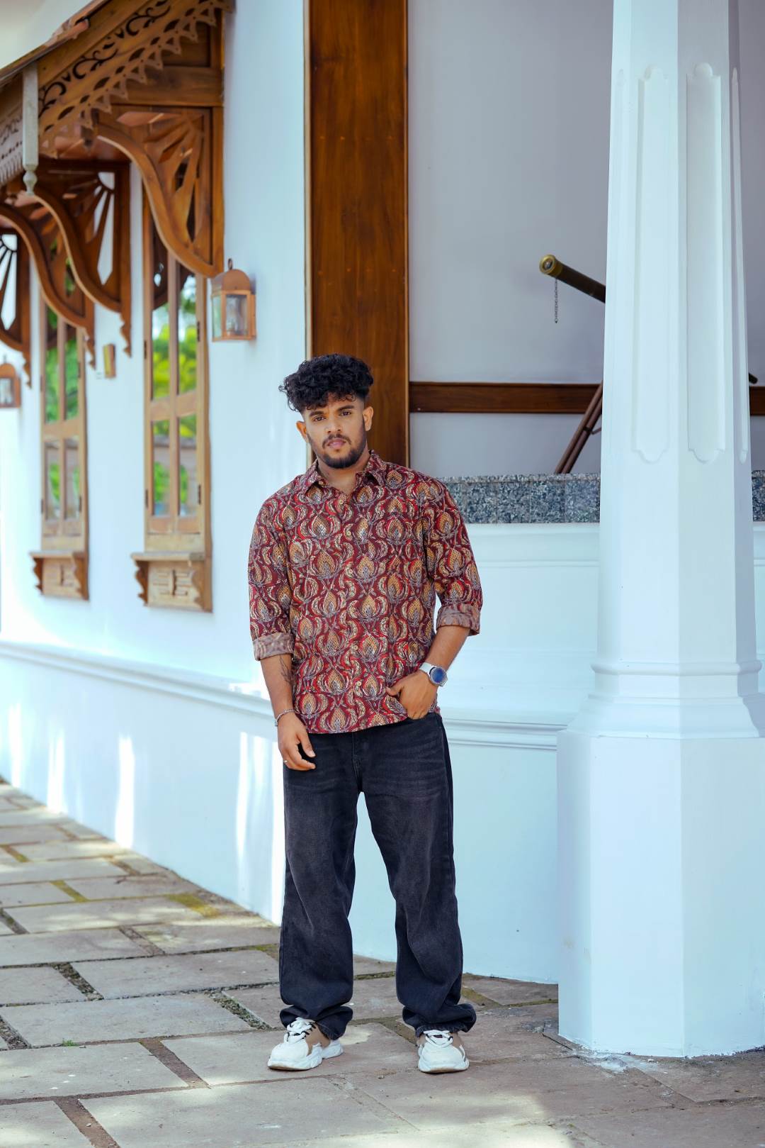 Brown Jahota Pineapple Print Shirt