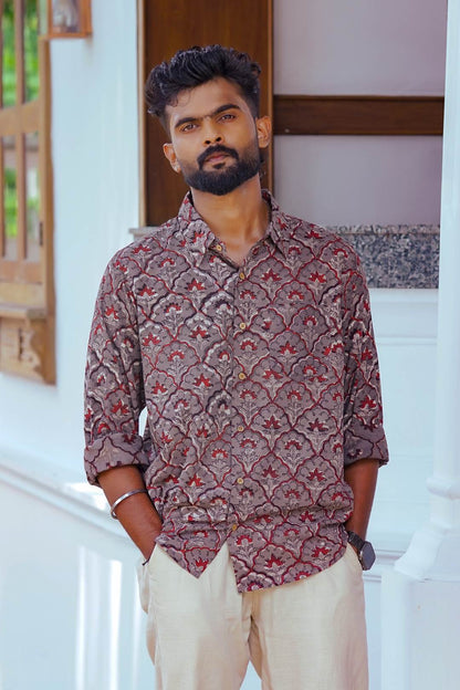 Grey Tree Print Shirt