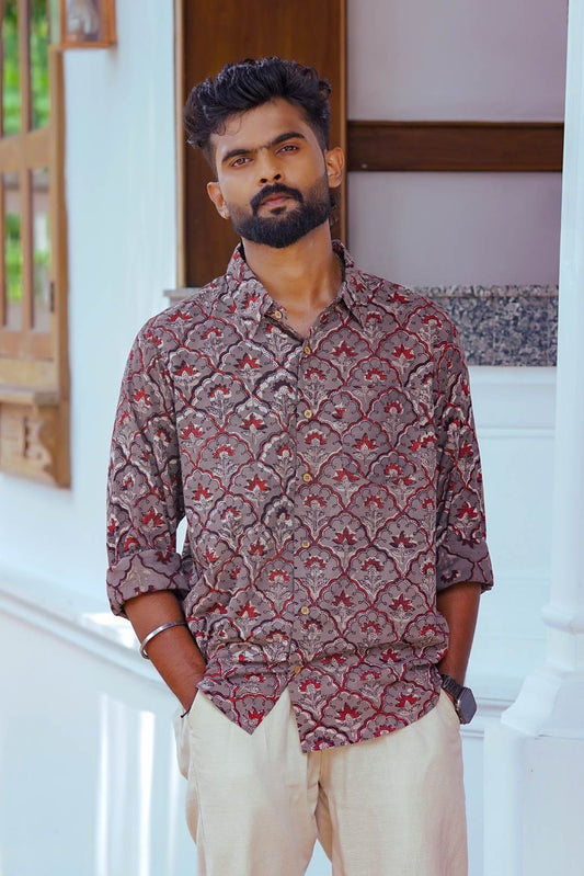 Grey Tree Print Shirt