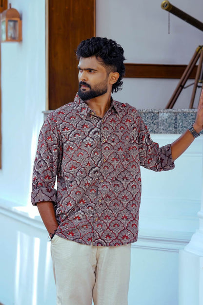 Grey Tree Print Shirt