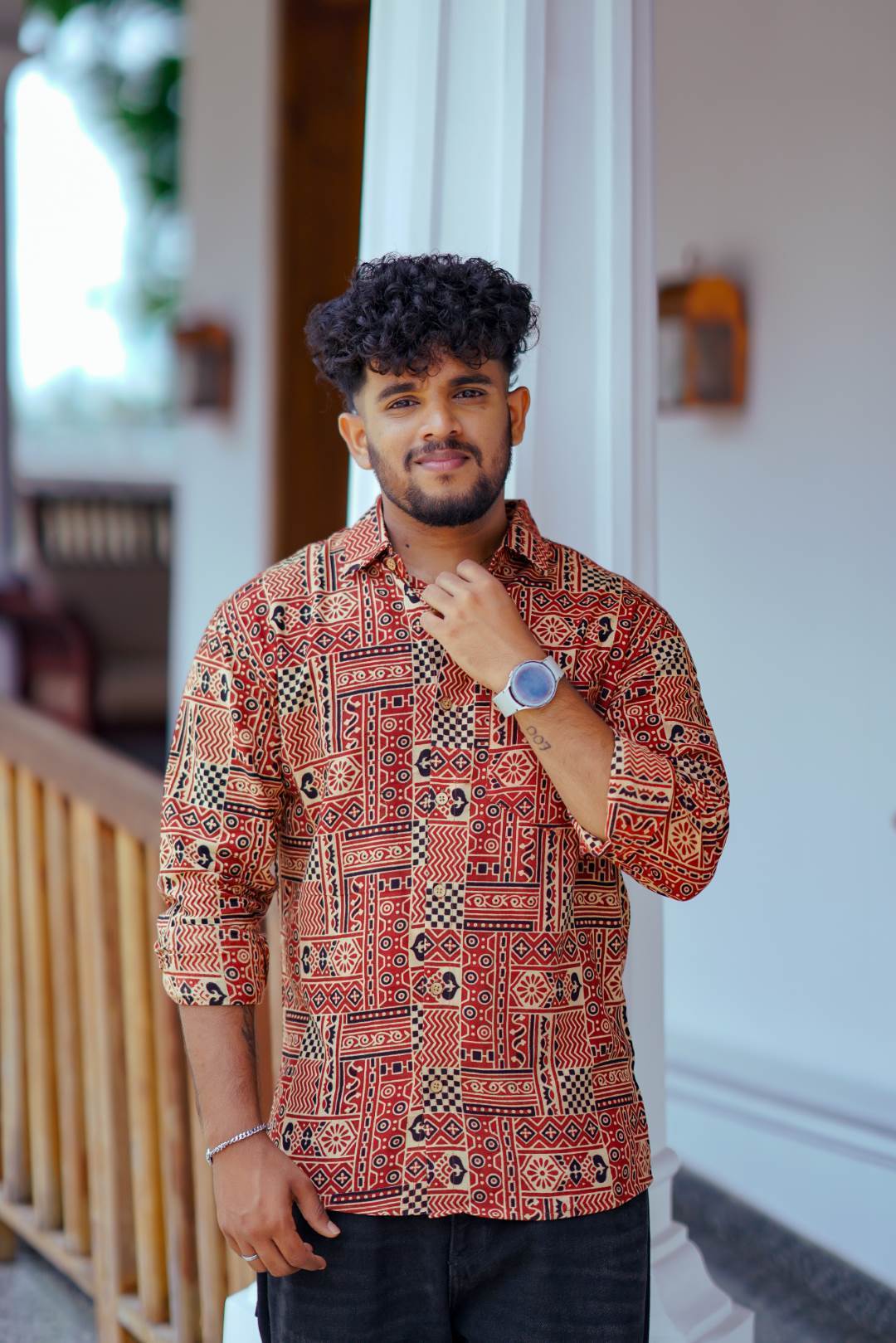 Red Base Full Sleeve Shirt