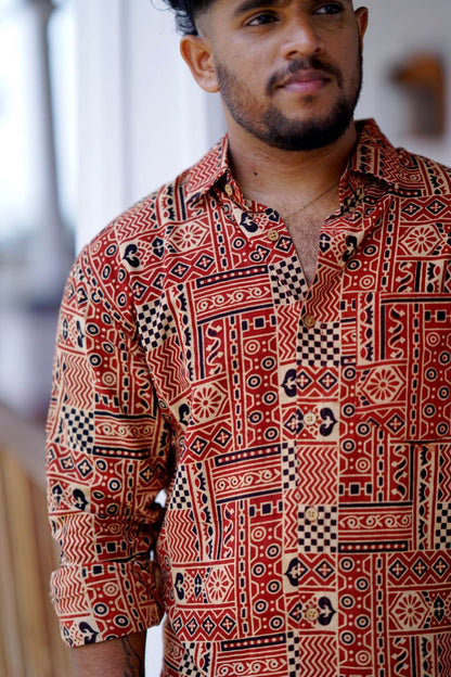 Red Base Full Sleeve Shirt