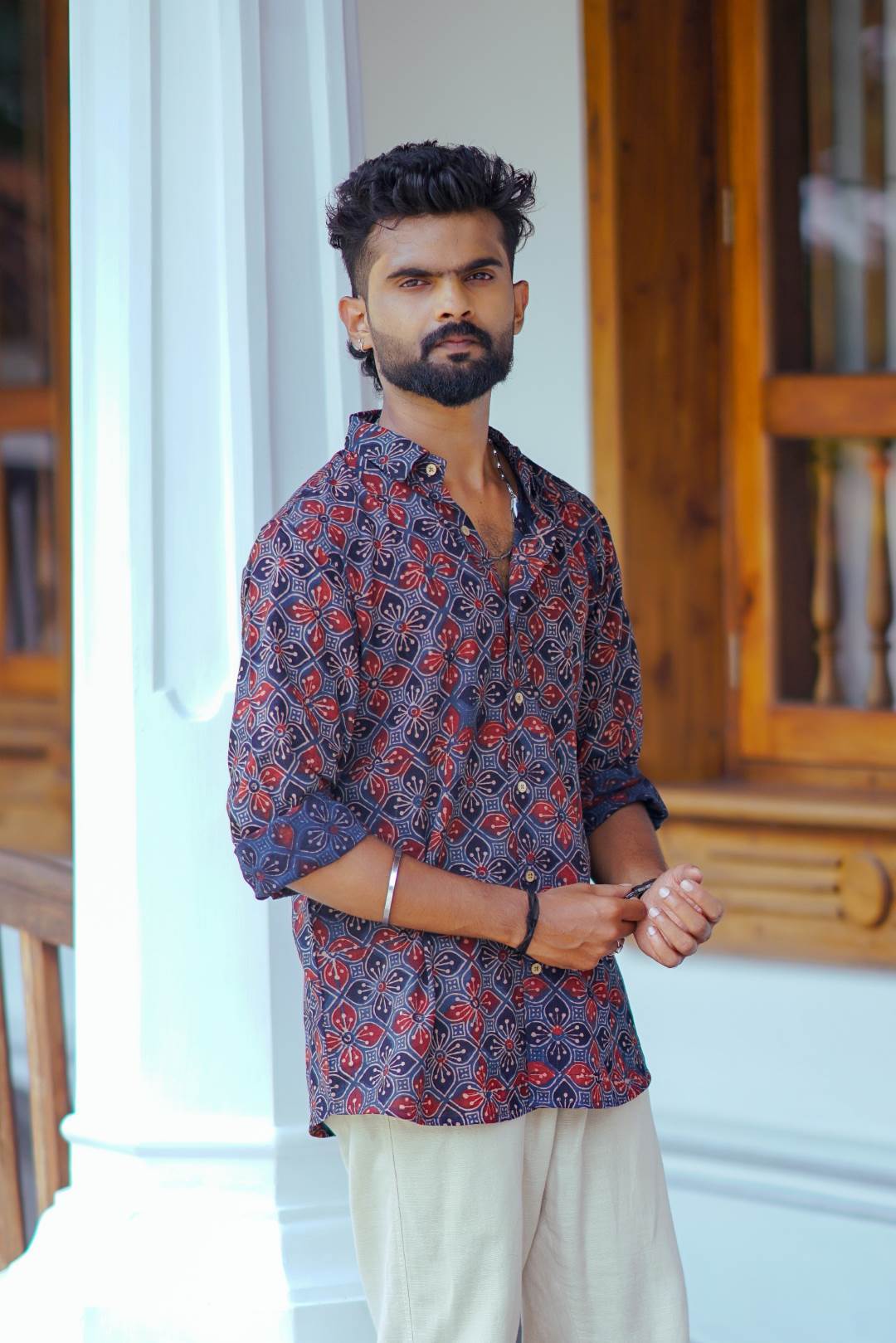 Dark Blue Ajrakh Shirt