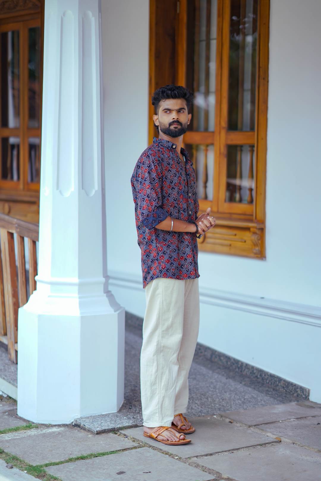 Dark Blue Ajrakh Shirt
