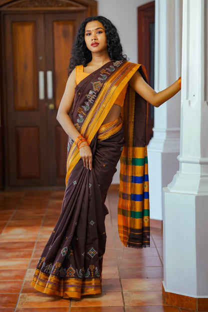 Brown Narayanpettu Saree