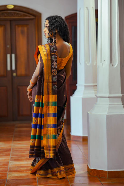 Brown Narayanpettu Saree