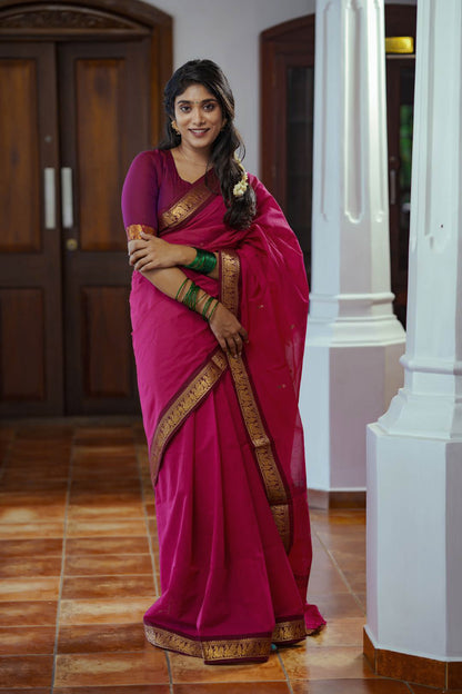 Chettinadu Cotton Purple Saree