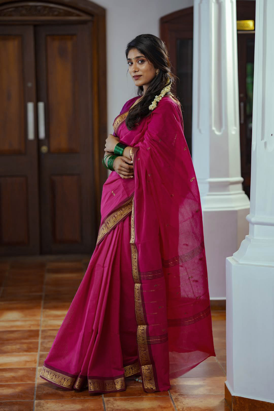 Chettinadu Cotton Purple Saree