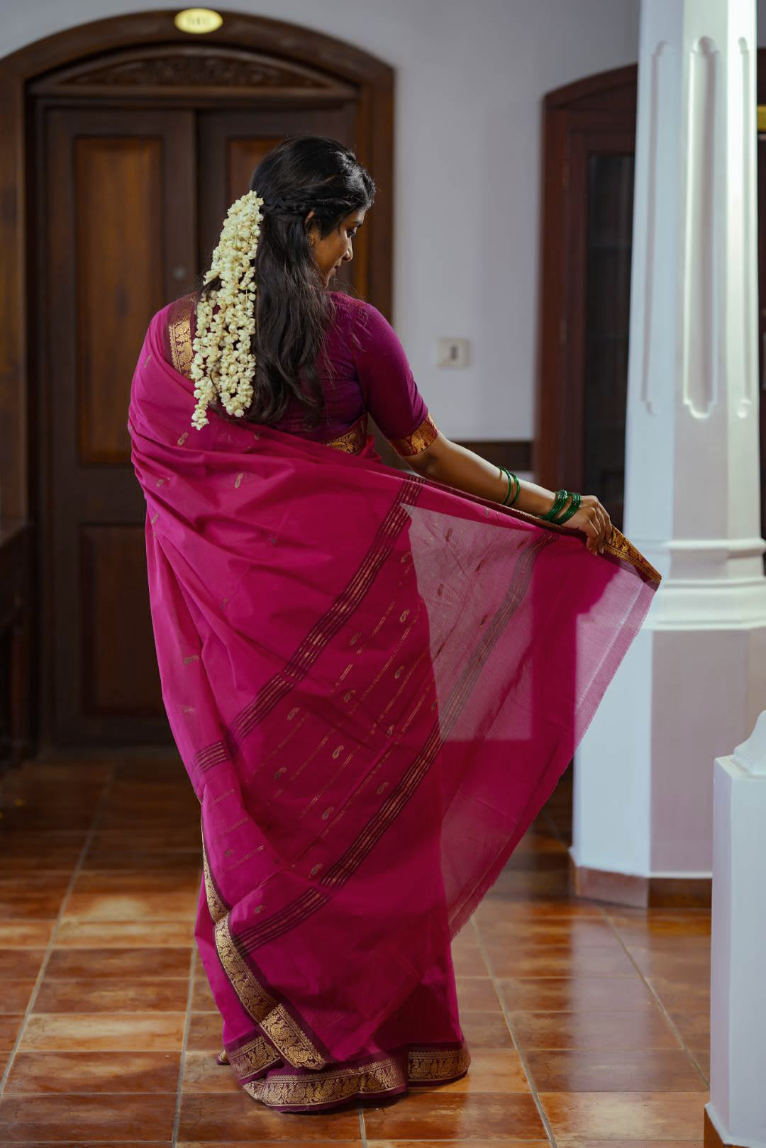Chettinadu Cotton Purple Saree