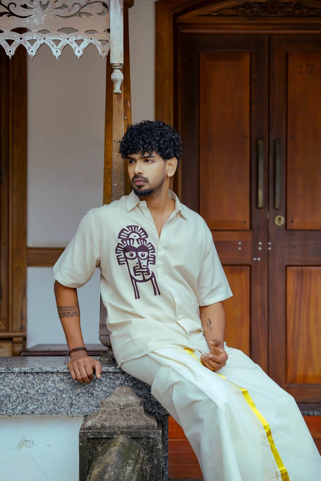 Kadhakali contemporary print Half Sleeve Shirt