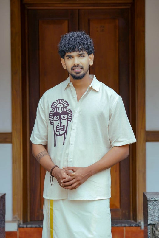 Kadhakali contemporary print Half Sleeve Shirt