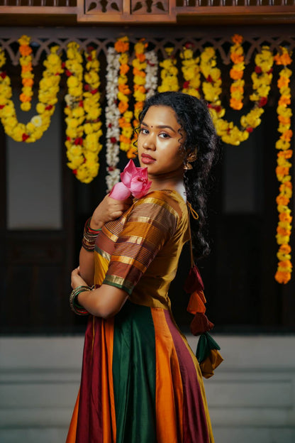 Maheswari Silk Multicolour Patch Anarkali