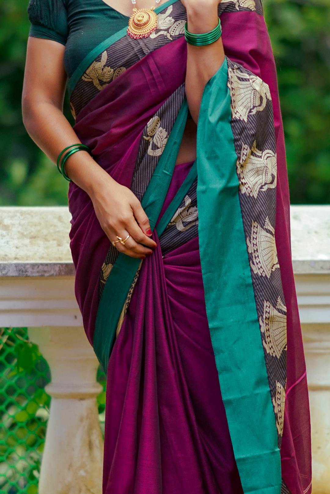 Dual Shade Purple & Maroon Narayanpet Saree