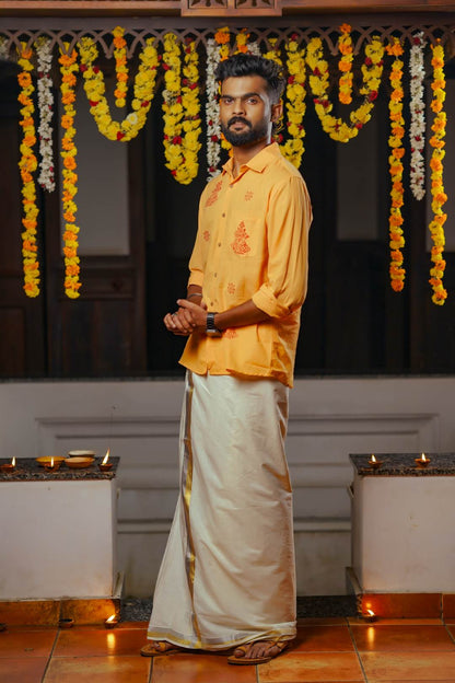 Orange Base Full Sleeve Shirt