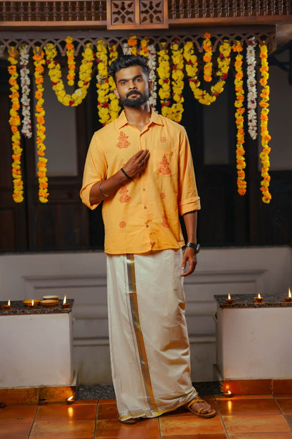 Orange Base Full Sleeve Shirt