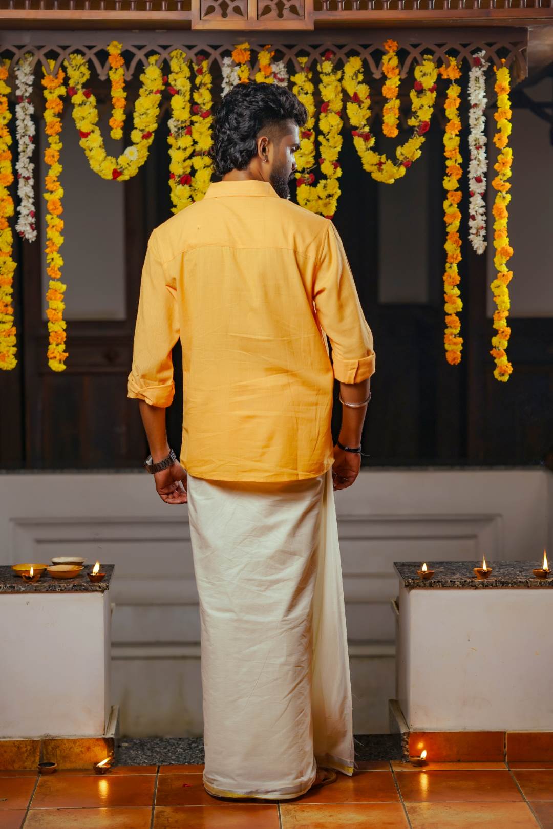 Orange Base Full Sleeve Shirt