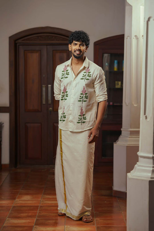 Offwhite Full Sleeve with Tulsi Hand Block Print